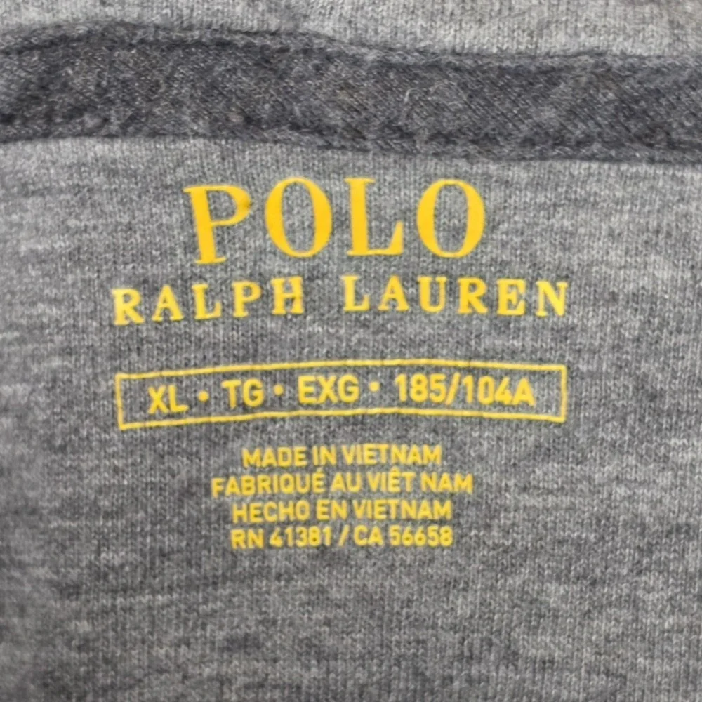 Polo Ralph Lauren Mens XL Charcoal Gray Quarter Zip Jersey Knit Pullover Sweater